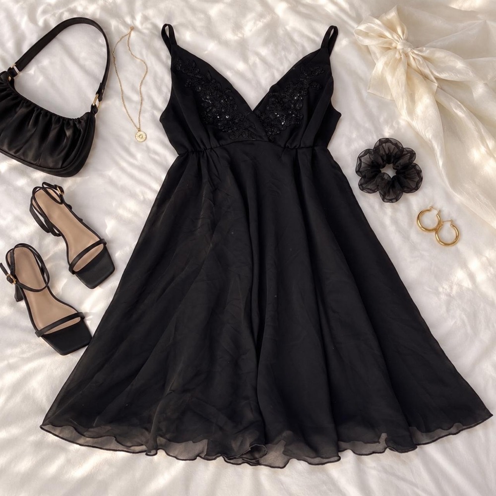 90s linea donatella black midi dress size small